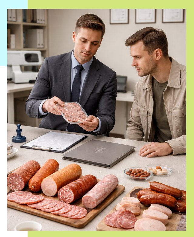 Сертификация колбасных изделий в Рославле от 7707 р. | Алешин-Рлв