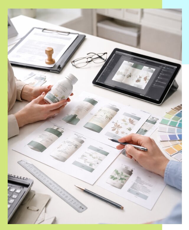 Профессиональная разработка дизайна и текста этикетки продукции в Рославле