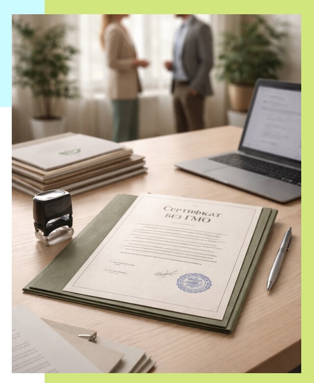 Сертификат без ГМО в Рославле от 7707 р. оформить срочно Алешин-Рлв